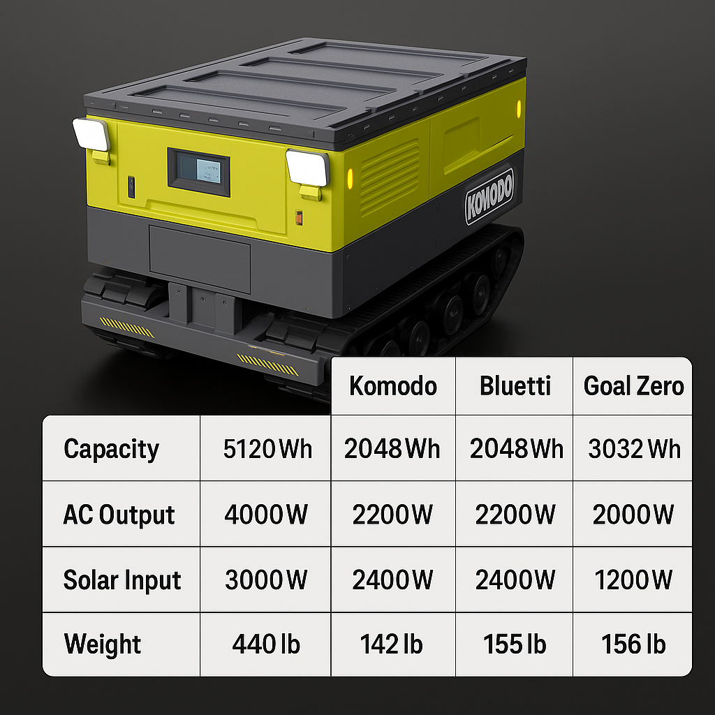 Comparing Komodo Solar Systems to Bluetti and Goal Zero